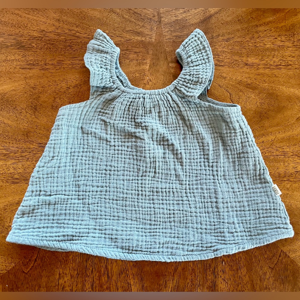 Gauze Tank and Bloomer Set in Sage (3-6 months) - Picture 3 of 6